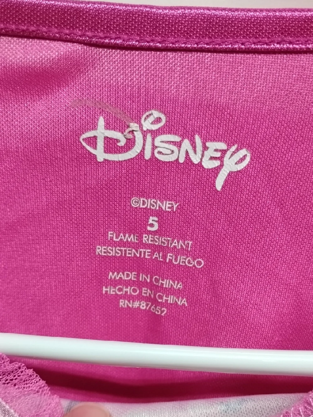 Disney Hot Pink Minnie Mouse Nightgown Polka Dot Dressup Costums Black Belt 5 - Picture 4 of 7